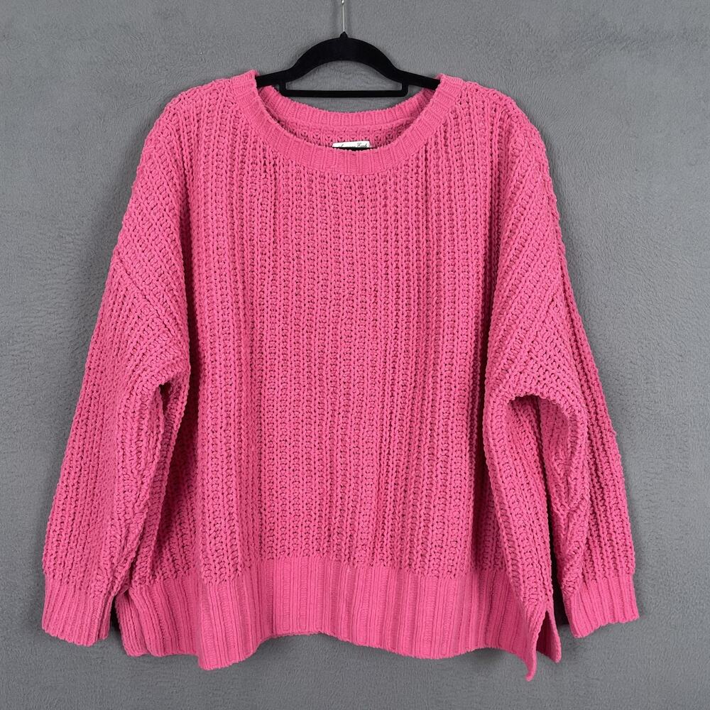 American Eagle Outfitters Sweater Womens M Pink Pullover Open-Knit Oversized